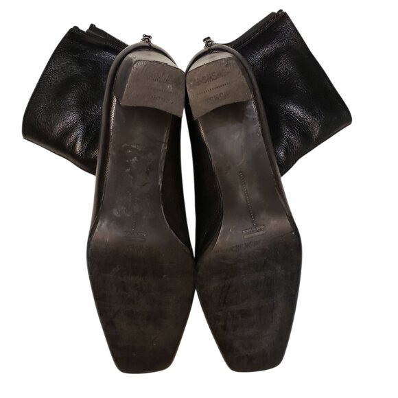 Stuart Weitzman Black Leather Squared Toed Heeled Ankle Boots Women's Size 9 - Picture 5 of 7